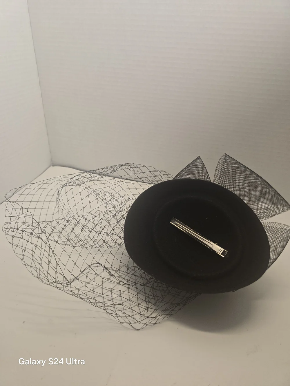 Black Floral Veil Fascinator Hat